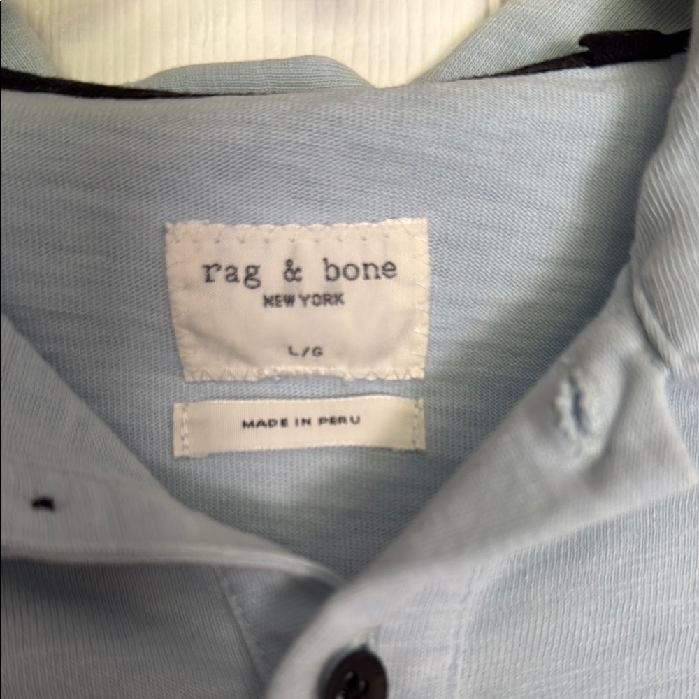 Rag & Bone Blue Polo Shirt Casual Essential - Picture 2 of 2